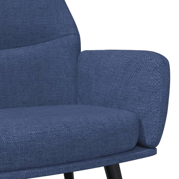 vidaXL Vilstol med fotpall blå tyg Blå