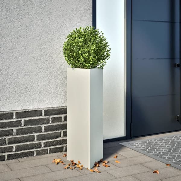 vidaXL Odlingslådor 2 st vit triangulär 30x26x75 cm stål Vit