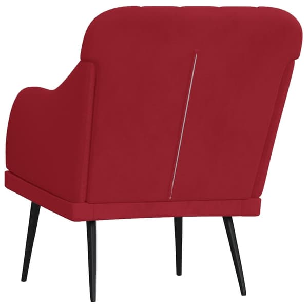 vidaXL Fåtölj vinröd 63x76x80 cm sammet Röd