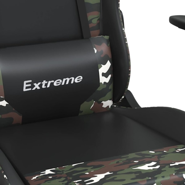 vidaXL Gamingstol med fotstöd svart och kamouflage konstläder Grön