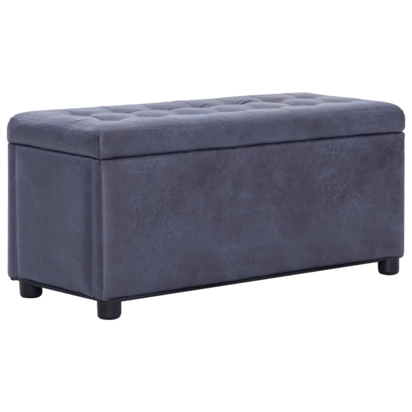 vidaXL Ottoman med förvaring 87,5 cm grå konstmocka grå
