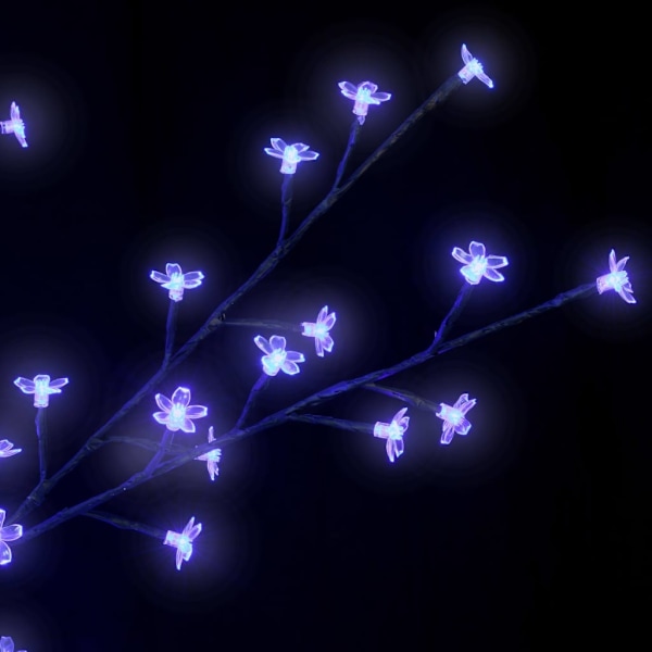vidaXL Plastgran 2000 LED körsbärsblommor blåvitt ljus 500 cm Svart