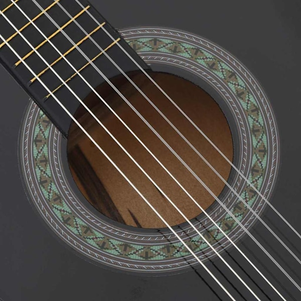 vidaXL Gitarr för nybörjare 8 delar klassisk svart 3/4 36" Svart