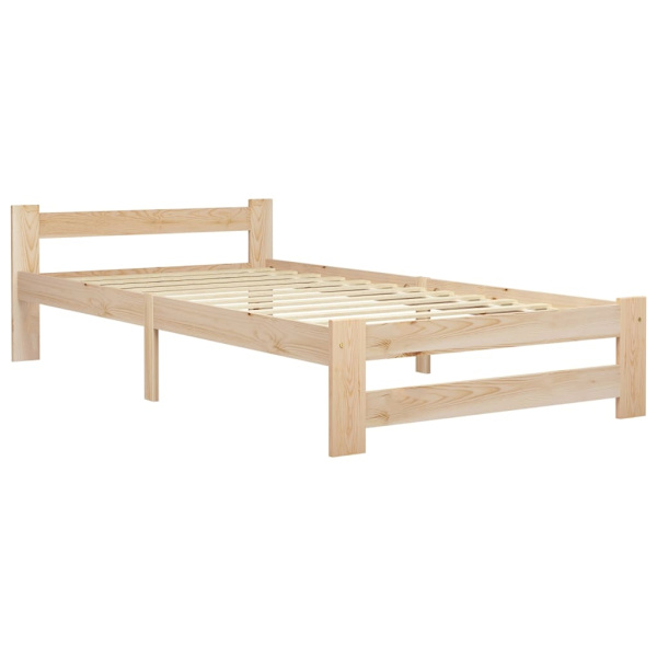 vidaXL Sängram massiv furu 100x200 cm Brun