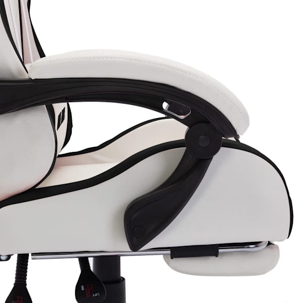 vidaXL Gamingstol med RGB LED-lampor svart och vit konstläder multifärg