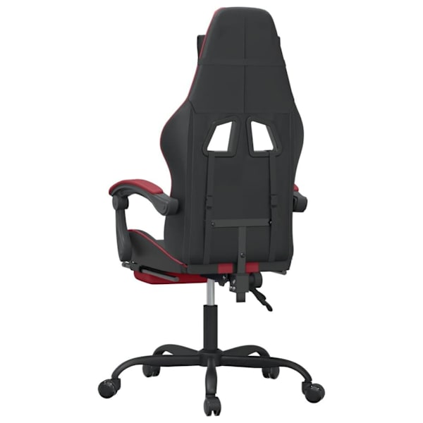 vidaXL Gamingstol med fotstöd svart och vinröd konstläder Svart