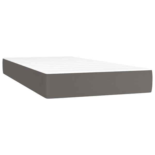 vidaXL Ramsäng med madrass grå 200x200 cm konstläder Grå