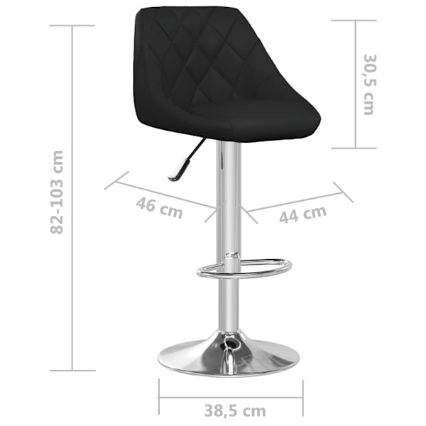 vidaXL Barstol svart konstläder Svart
