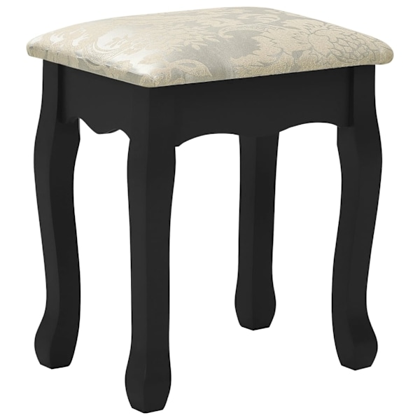 vidaXL Sminkbord med pall svart 80x69x141 cm paulowniaträ Svart