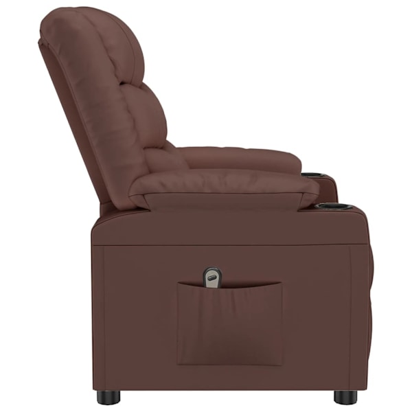 vidaXL Elektronisk reclinerfåtölj brun konstläder Brun