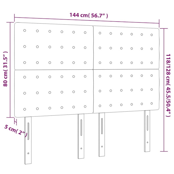 vidaXL Huvudgavlar 4 st cappuccino 72x5x78/88 cm konstläder Brun