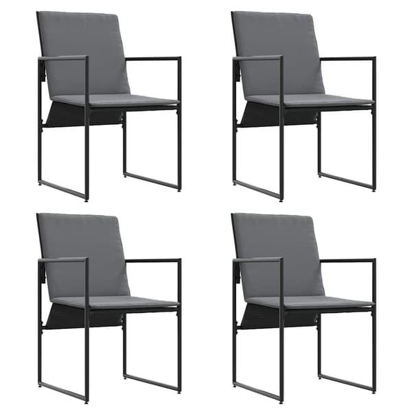 vidaXL Trädgårdsmöbelset 9 st Svart Stål art