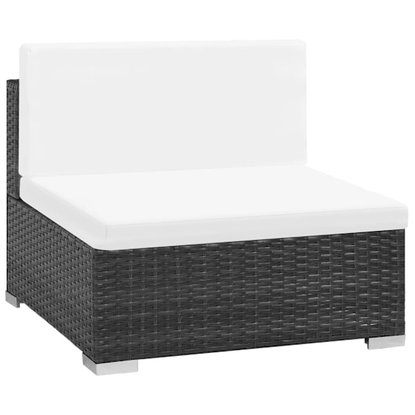 vidaXL Loungeset för trädgården med dynor 7 delar konstrotting svart Svart