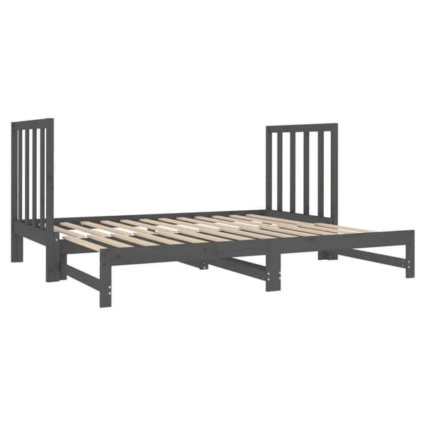 vidaXL Utdragbar dagbädd grå 2x(90x190) cm massiv furu Grå