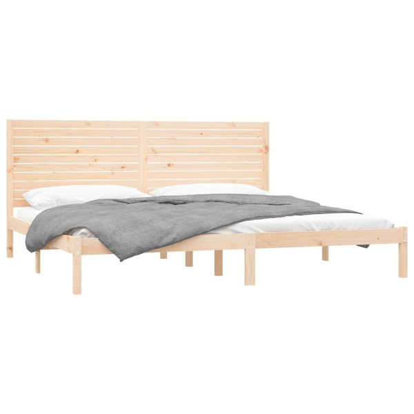 vidaXL Sängram massivt trä 200x200 cm Brun