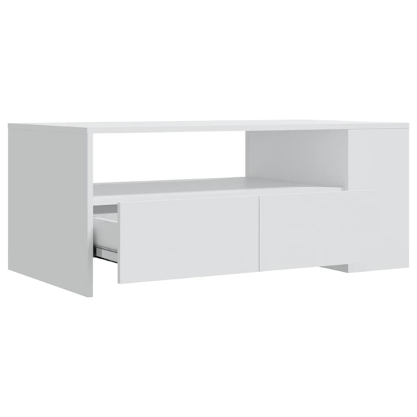 vidaXL Soffbord vit 102x55x42 cm konstruerat trä Vit