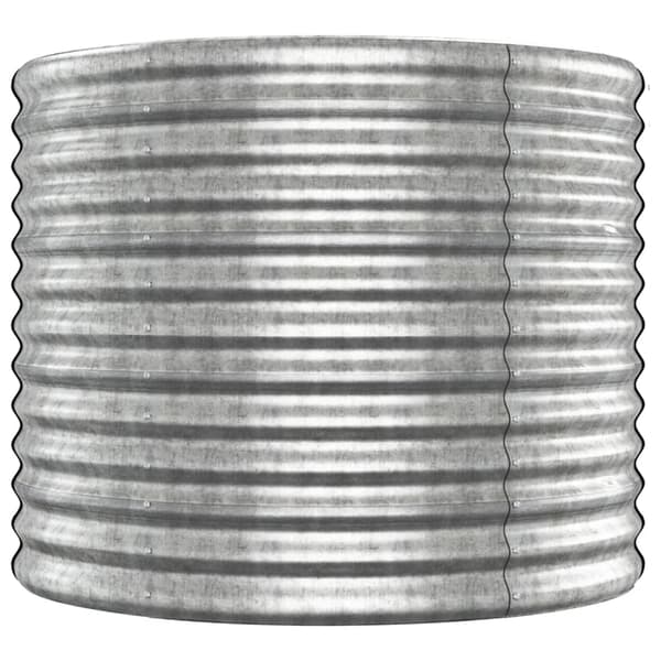 vidaXL Odlingslåda pulverlackerat stål 512x80x68 cm silver Silver