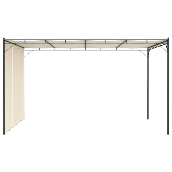 vidaXL Trädgårdspaviljong med draperier 4x3x2,25 m gräddvit Creme