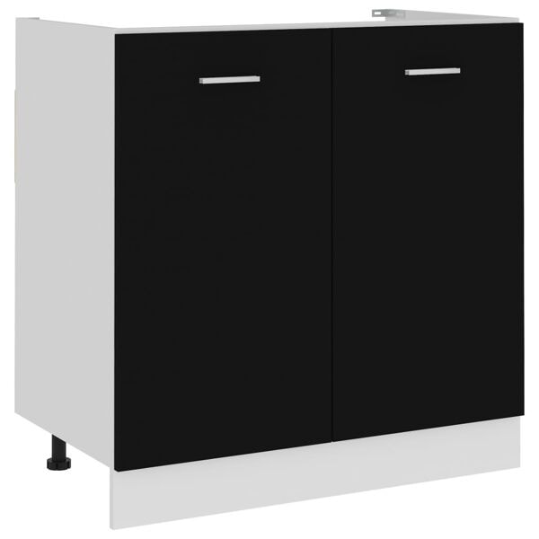 vidaXL Underskåp för diskho “Lyon” svart 80x46x81,5 cm konstruerat trä Svart