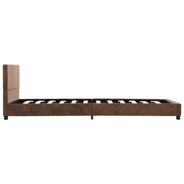 vidaXL Sängram brun konstmocka 100x200 cm Brun