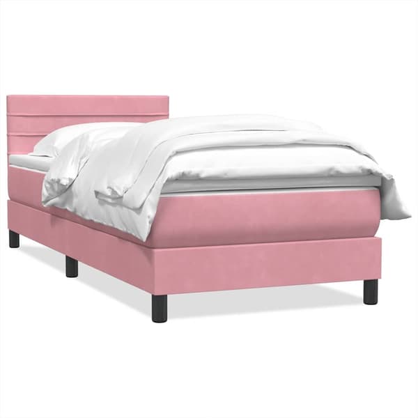 vidaXL Ramsäng med madrass rosa 90x210 cm sammet Rosa