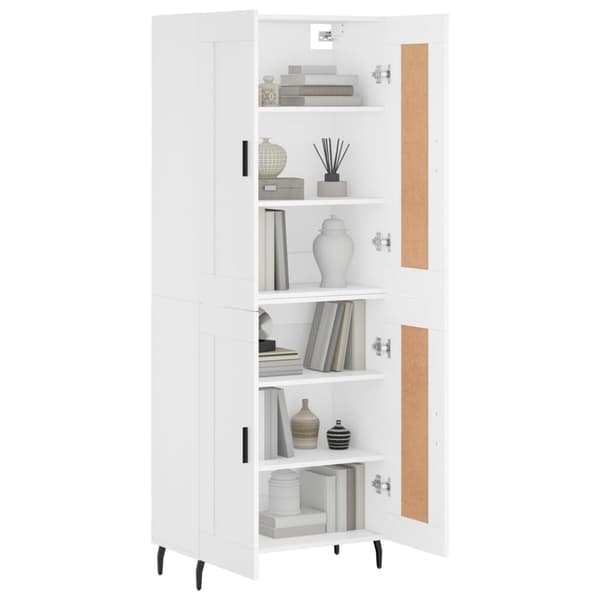 vidaXL Högskåp vit 69,5x34x180 cm konstruerat trä Vit