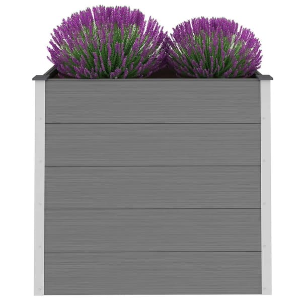 vidaXL Odlingslåda upphöjd WPC 100x50x91 cm grå grå