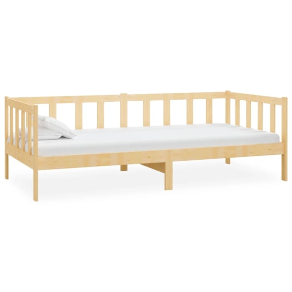 vidaXL Dagbädd massiv furu 90x200 cm Brun