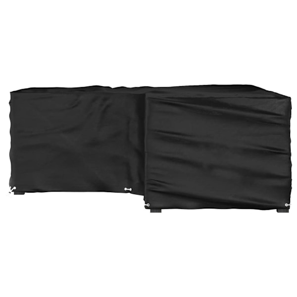 vidaXL Överdrag för utemöbler 12 ölj. 185x185x70 cm L-format Svart