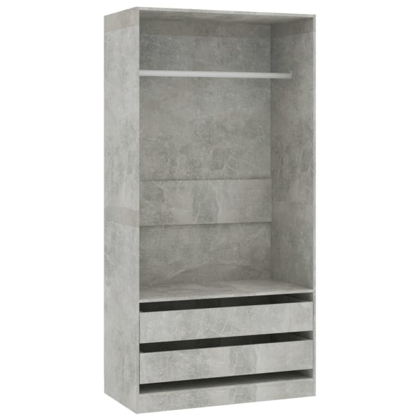 vidaXL Garderob betonggrå 100x50x200 cm konstruerat trä grå
