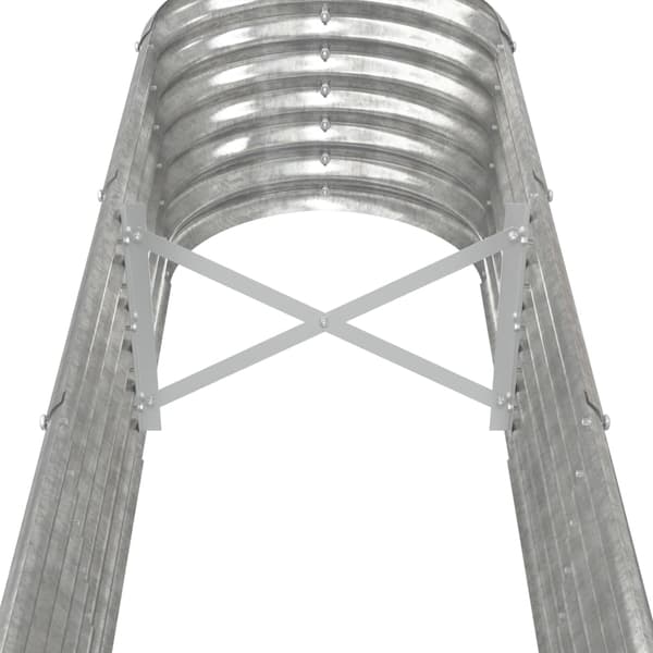 vidaXL Odlingslåda pulverlackerat stål 332x40x36 cm silver Silver