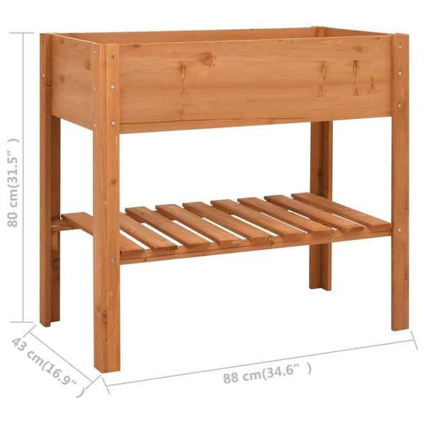 vidaXL Odlingslåda 88x43x80 cm granträ Brun