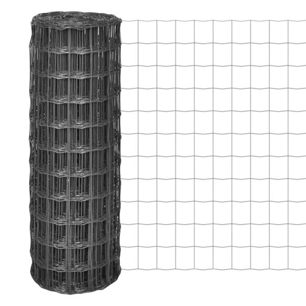 vidaXL Eurofence 25x1 m 77x64 mm stål grå grå
