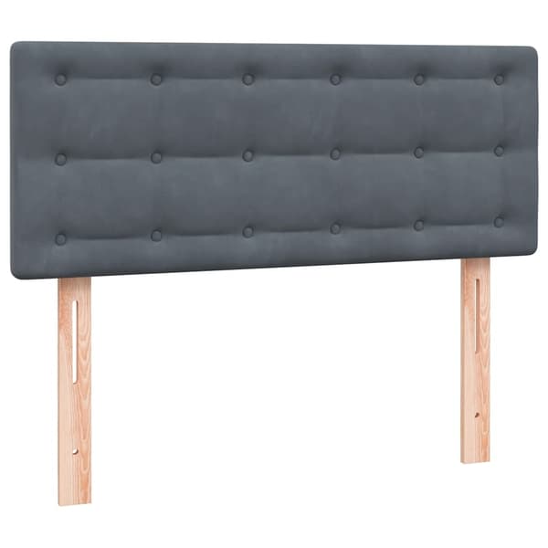 vidaXL Ramsäng med madrass mörkgrå 120x220 cm sammet Grå