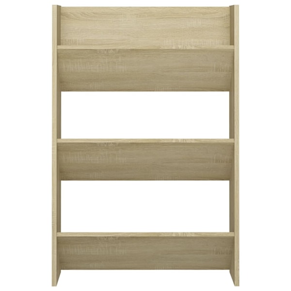 vidaXL Väggmonterat skoställ 2 st sonoma-ek 60x18x90cm konstruerat trä Brun