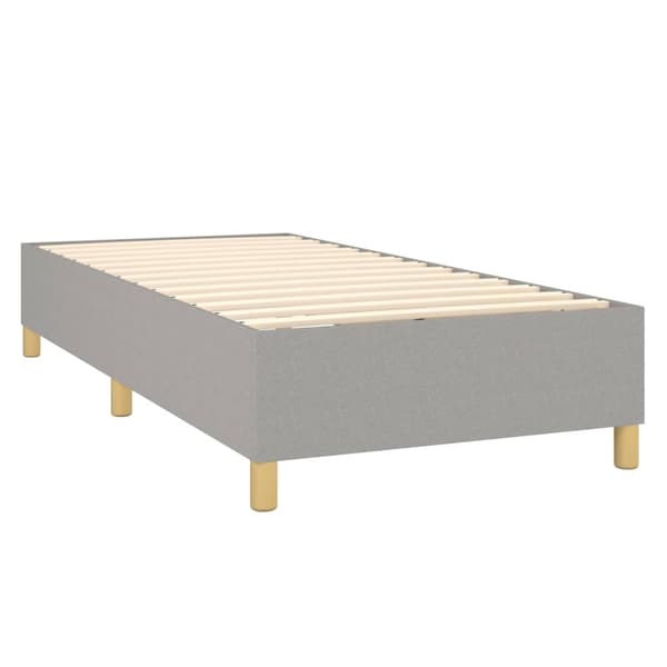 vidaXL Ramsäng med madrass ljusgrå 80x200 cm tyg Grå