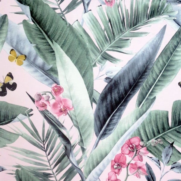 DUTCH WALLCOVERINGS Tapet Lush Tropical rosa och blå multifärg