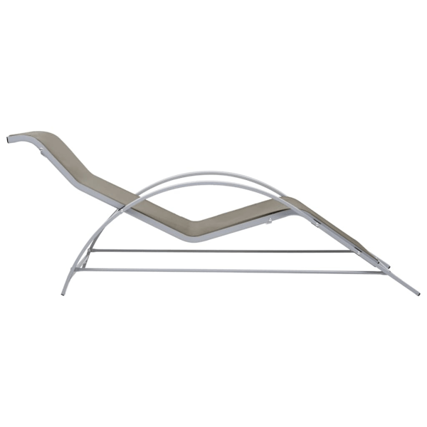 vidaXL Solsängar 2 st med bord aluminium taupe Svart