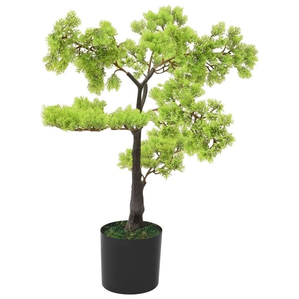 vidaXL Konstgjort bonsaiträd i kruka cypress 60 cm grön Grön