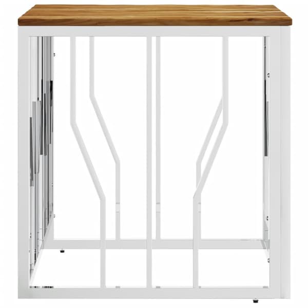 vidaXL Soffbord silver rostfritt stål och massivt återvunnet trä Silver