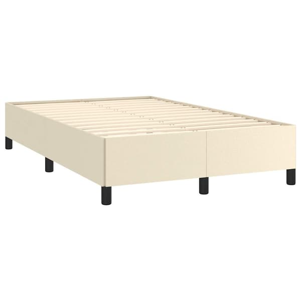 vidaXL Sängram gräddvit 120x190 cm konstläder Kräm