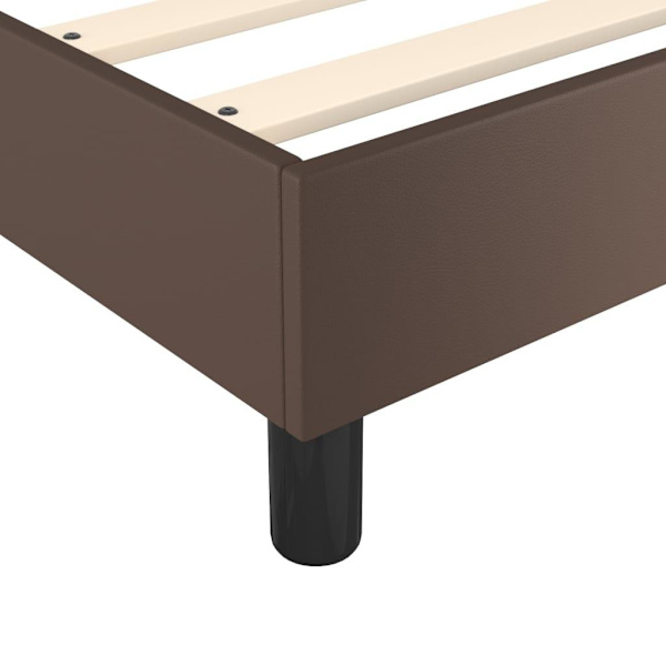 vidaXL Ramsäng med madrass brun 140x200 cm konstläder Brun