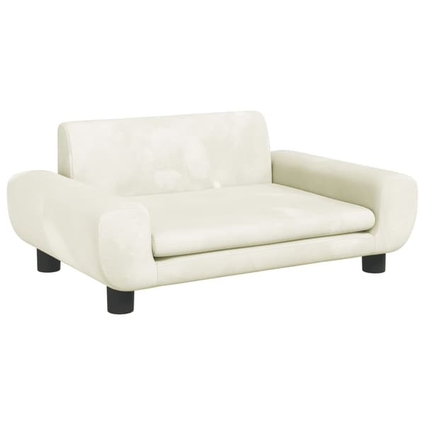 vidaXL Barnsoffa gräddvit 70x45x33 cm sammet Kräm