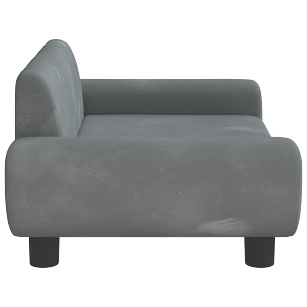 vidaXL Barnsoffa mörkgrå 70x45x33 cm sammet Grå