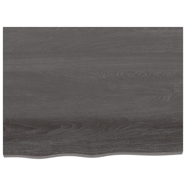 vidaXL Bänkskiva badrum mörkgrå 80x60x2 cm behandlat massivt trä Grå