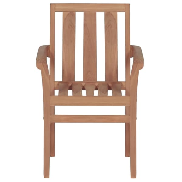 vidaXL Trädgårdsstolar 2 st med grårutiga dynor massiv teak multifärg