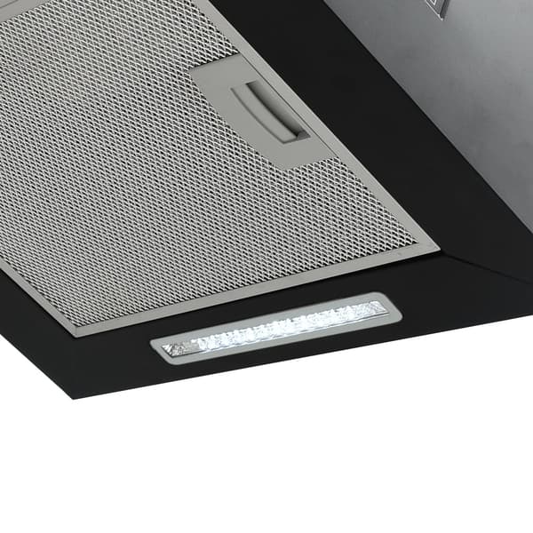 vidaXL Hängande köksfläkt touchsensor LCD 55 cm pulverlackerat stål Svart