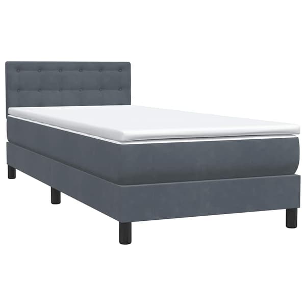 vidaXL Ramsäng med madrass mörkgrå 80x220 cm sammet Grå