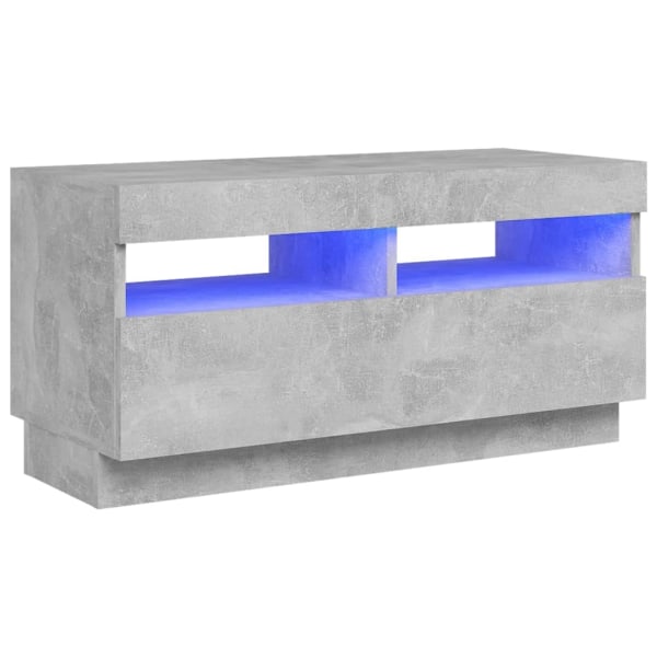 vidaXL TV-bänk med LED-belysning betonggrå 80x35x40 cm grå