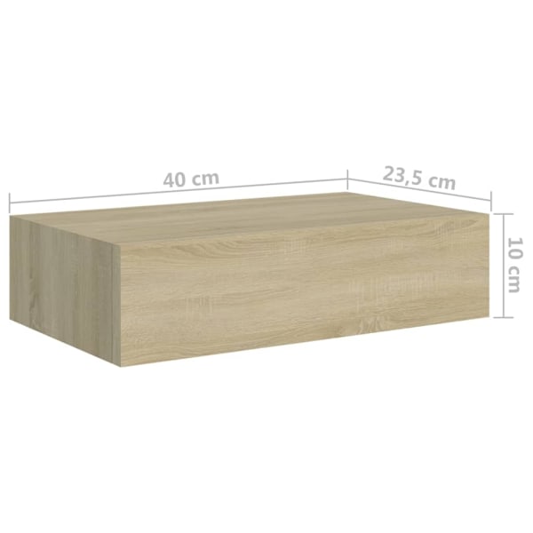 vidaXL Väggmonterade lådor ek 2 st 40x23,5x10 cm MDF Brun